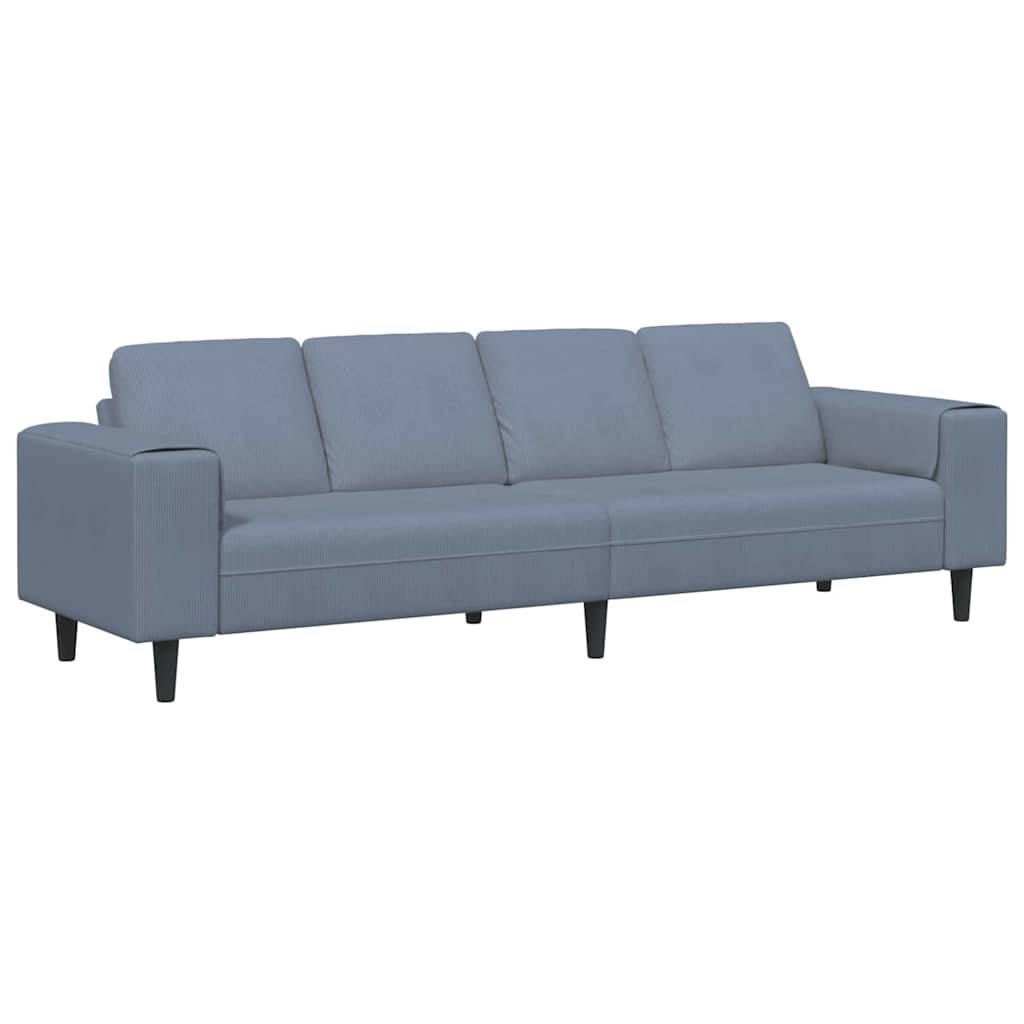 Sofa Blau 250 x 77 x 76 cm Cordstoff