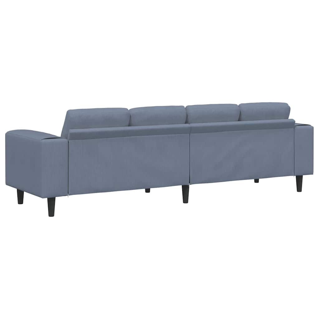 Sofa Blau 250 x 77 x 76 cm Cordstoff