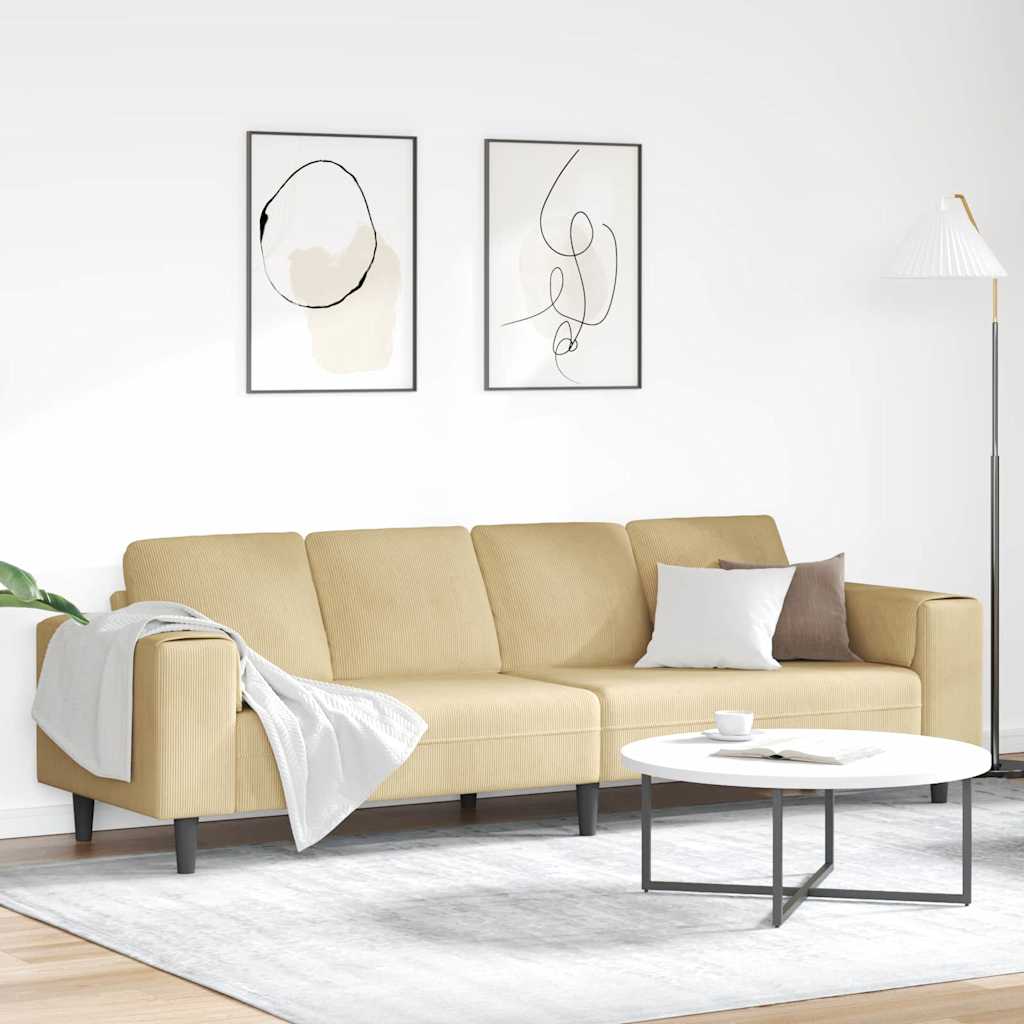 Sofa Grau-Grün 250 x 77 x 76 cm Cordstoff