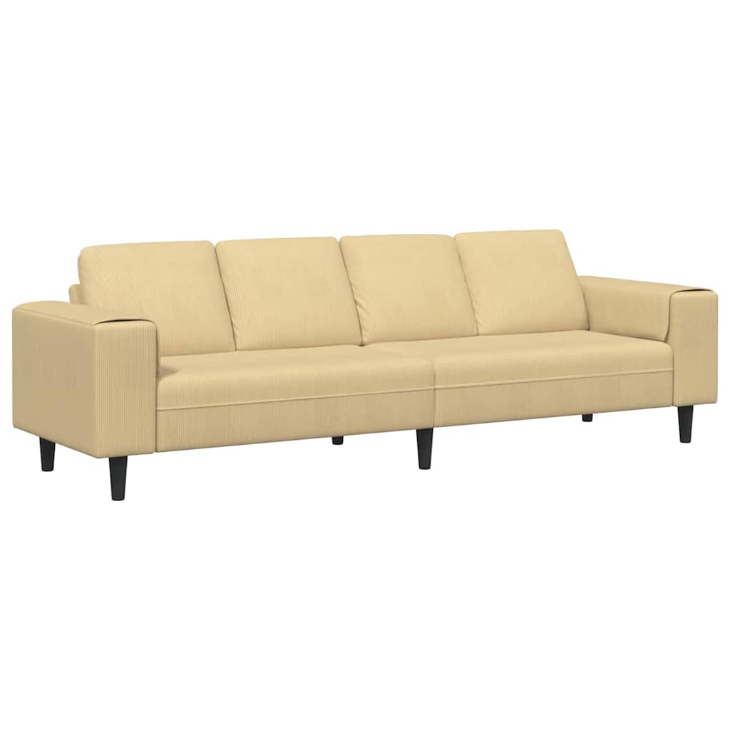 Sofa Grau-Grün 250 x 77 x 76 cm Cordstoff