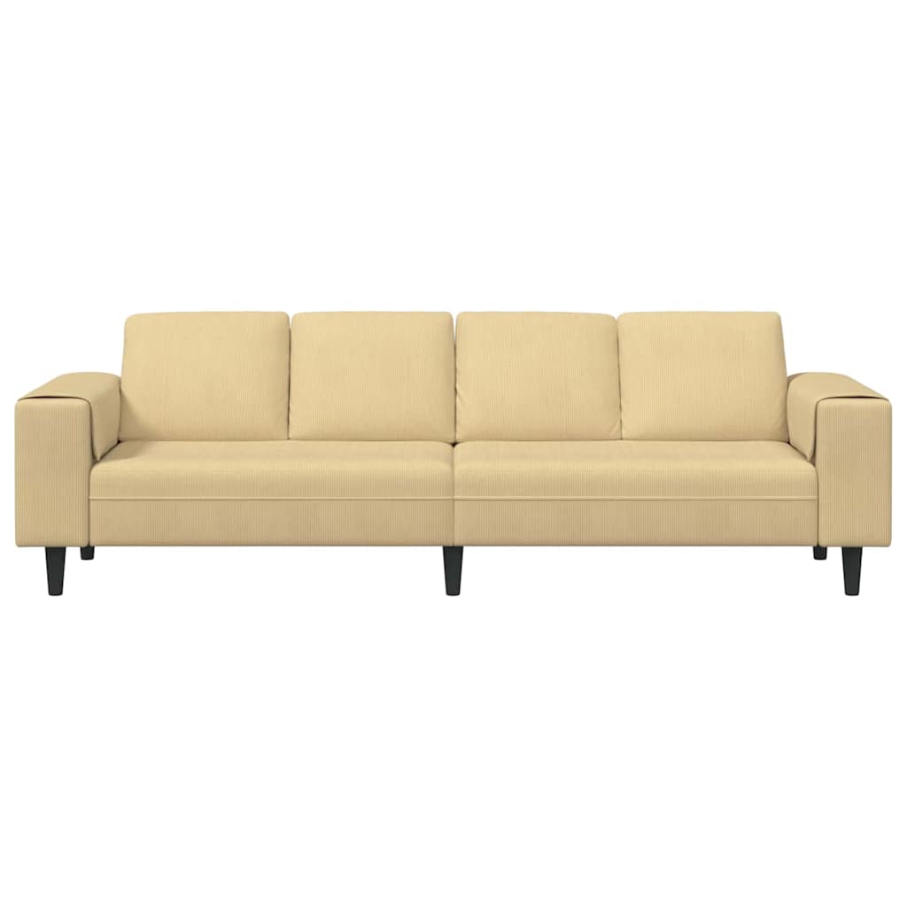 Sofa Grau-Grün 250 x 77 x 76 cm Cordstoff