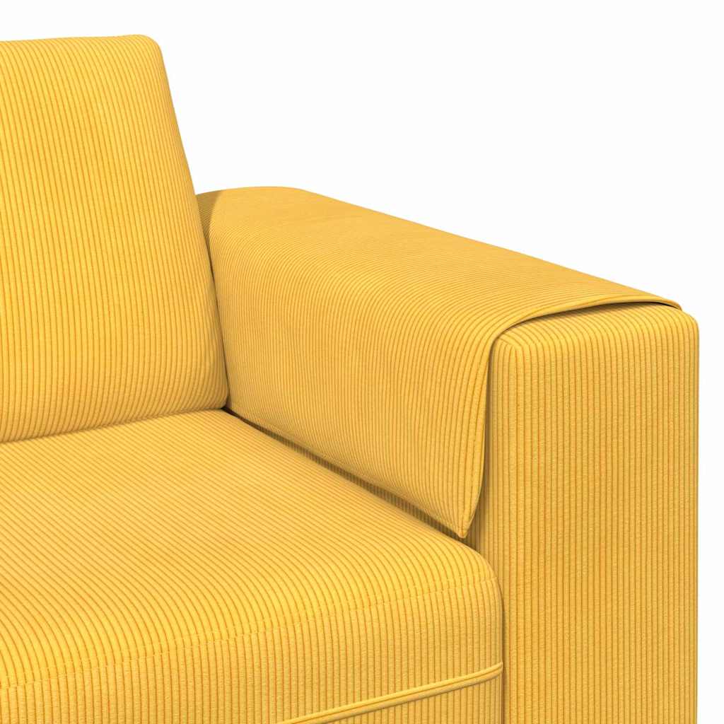 Sofa Helles Gelb 250 x 77 x 76 cm Cordstoff