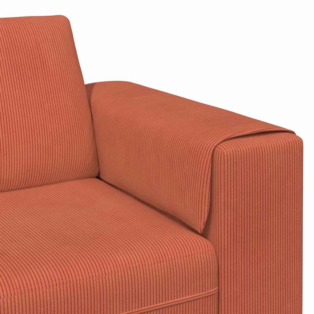 Sofa Rot-Orange 250 x 77 x 76 cm Cordstoff