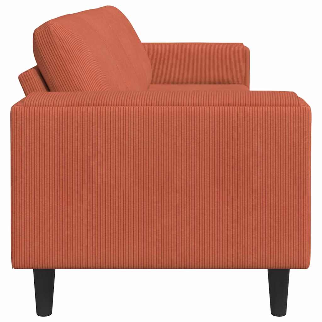 Sofa Rot-Orange 250 x 77 x 76 cm Cordstoff