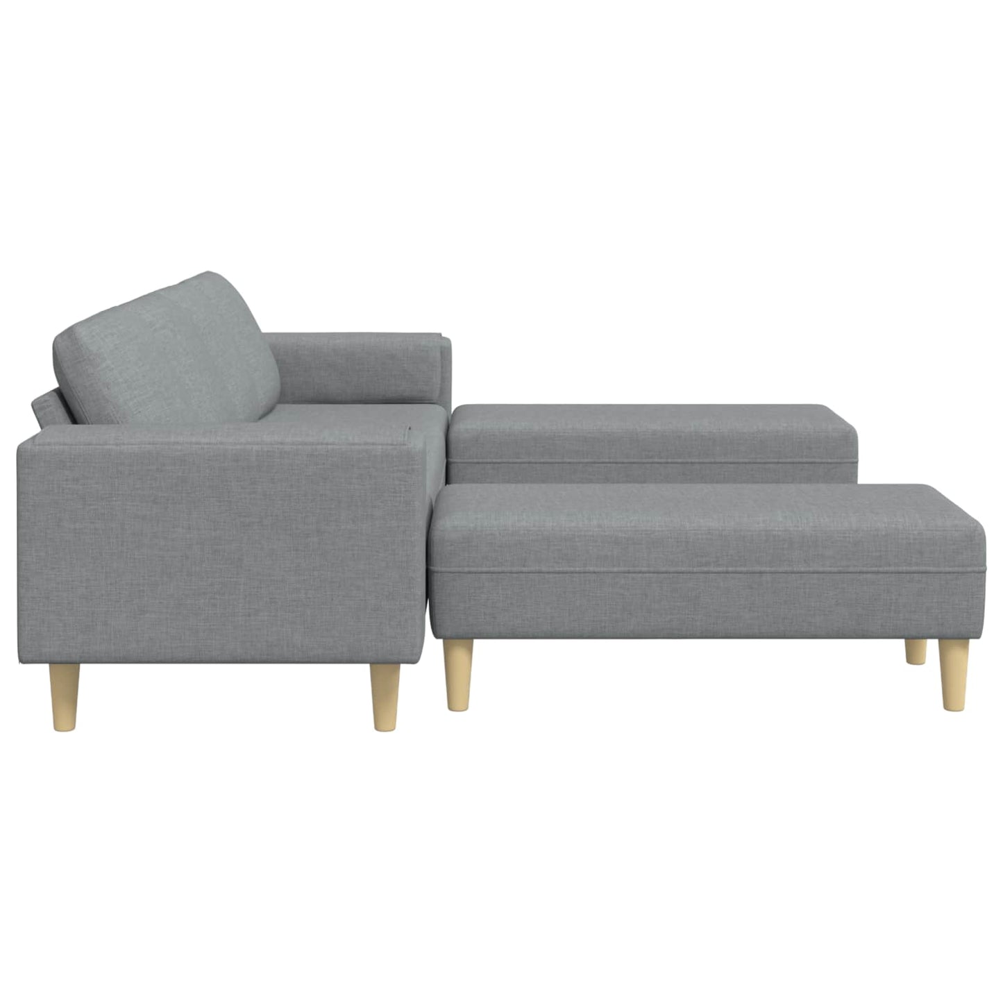 Wohnzimmer Couch 3 pcs Hellgrau Polyester