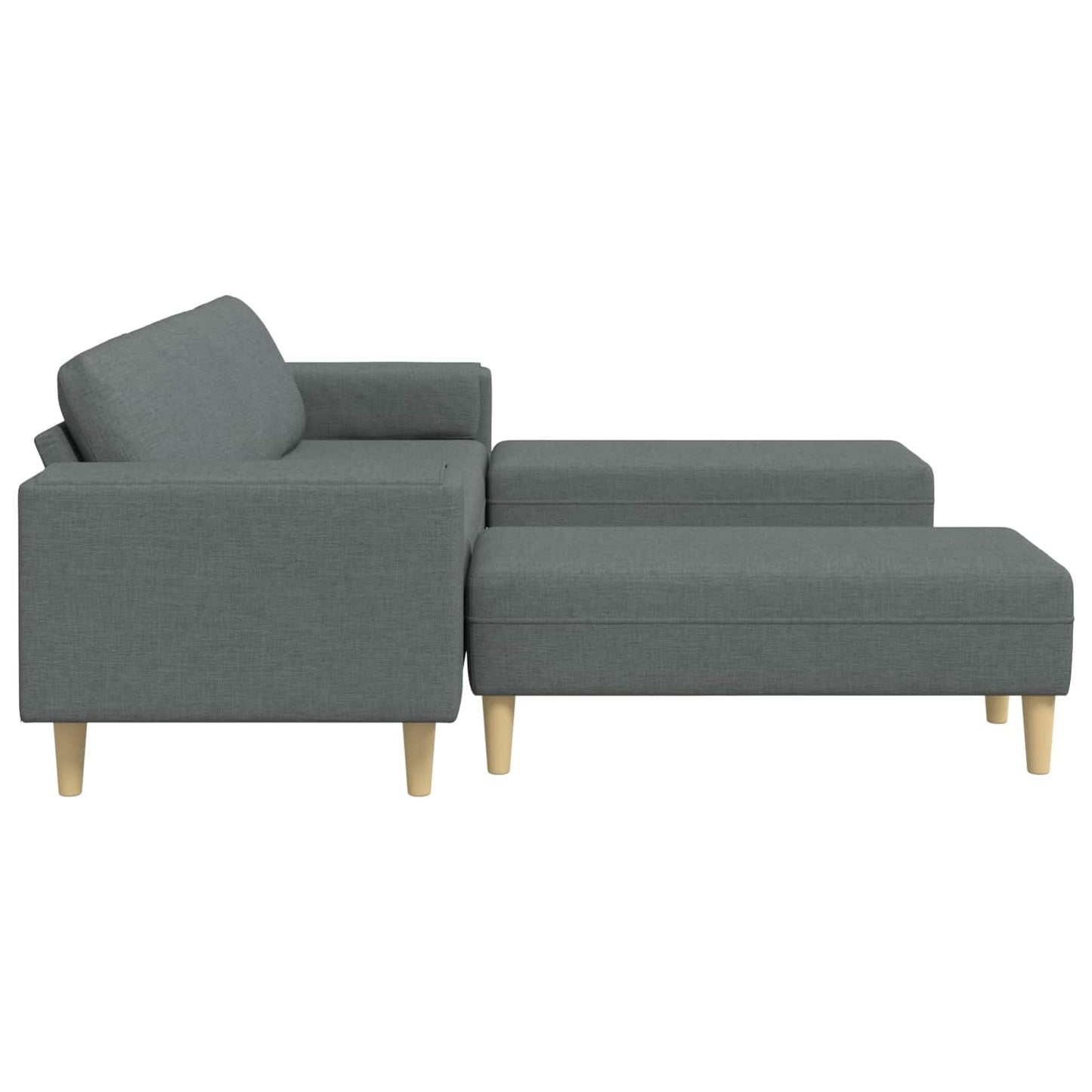 Wohnzimmer Couch 3 pcs Dunkelgrau Polyester