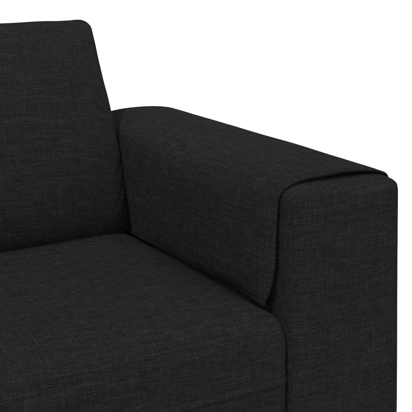 Wohnzimmer Couch 3 pcs Schwarz Polyester
