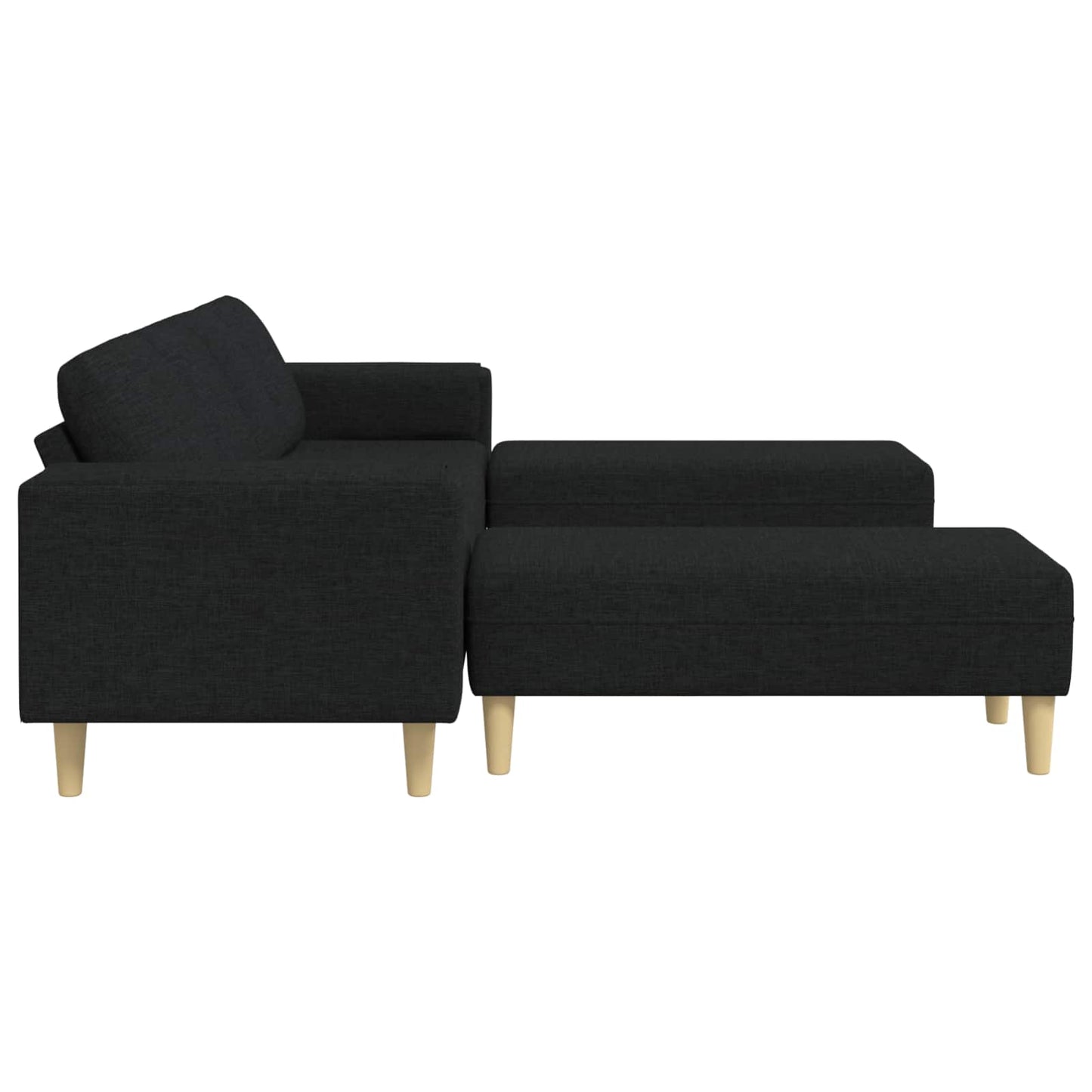 Wohnzimmer Couch 3 pcs Schwarz Polyester