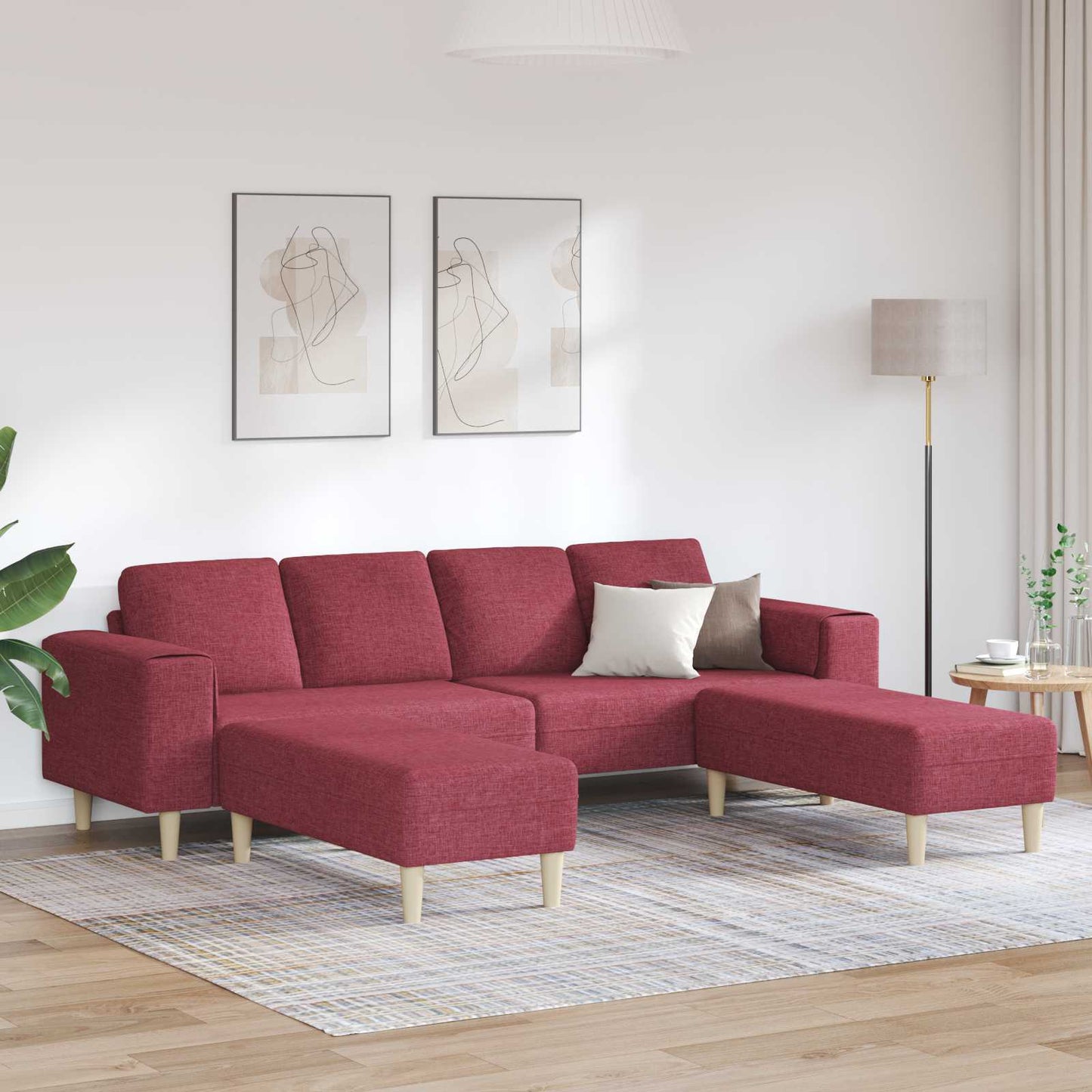 Wohnzimmer Couch 3 pcs Weinrot 250 x 188 x 76 cm Polyester