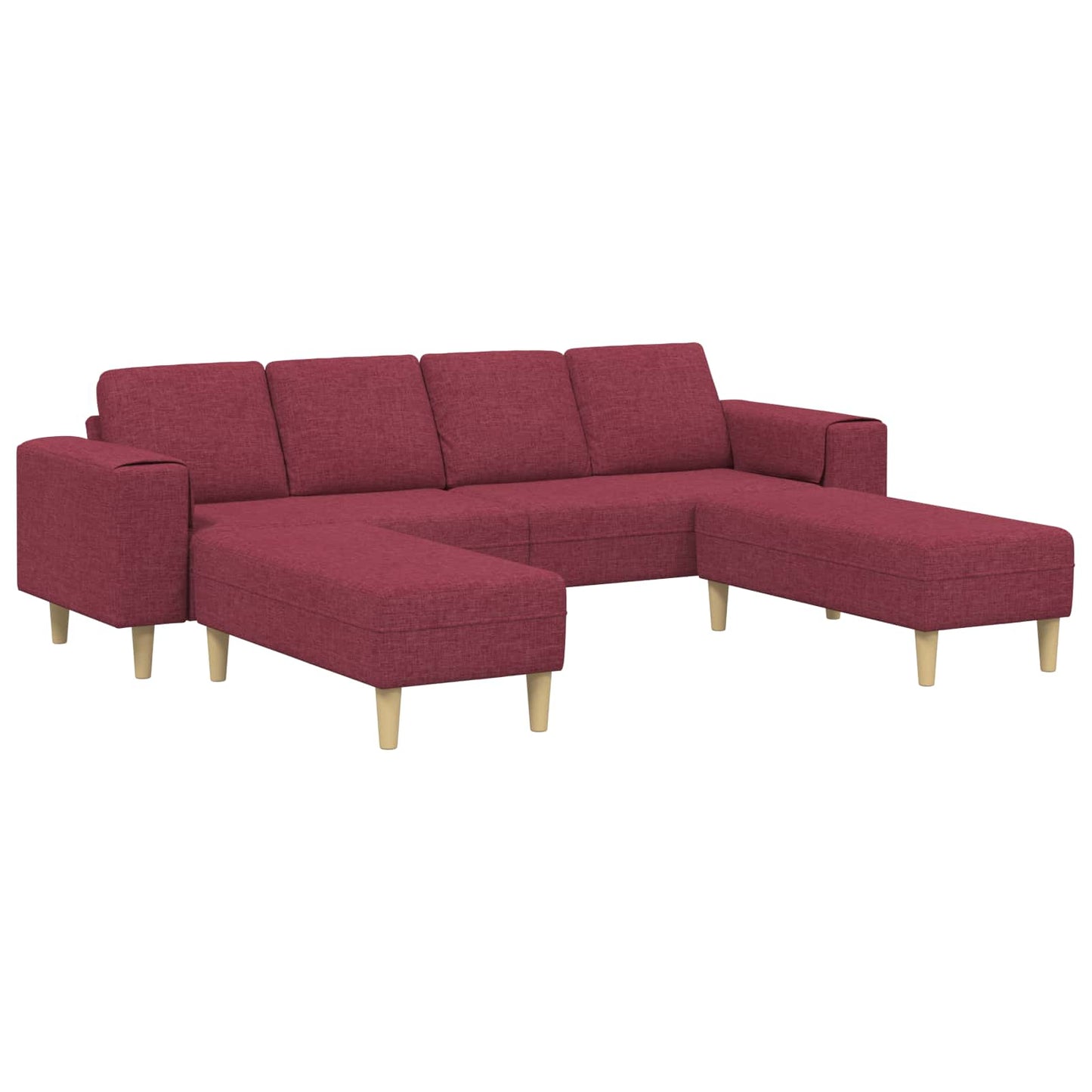 Wohnzimmer Couch 3 pcs Weinrot 250 x 188 x 76 cm Polyester