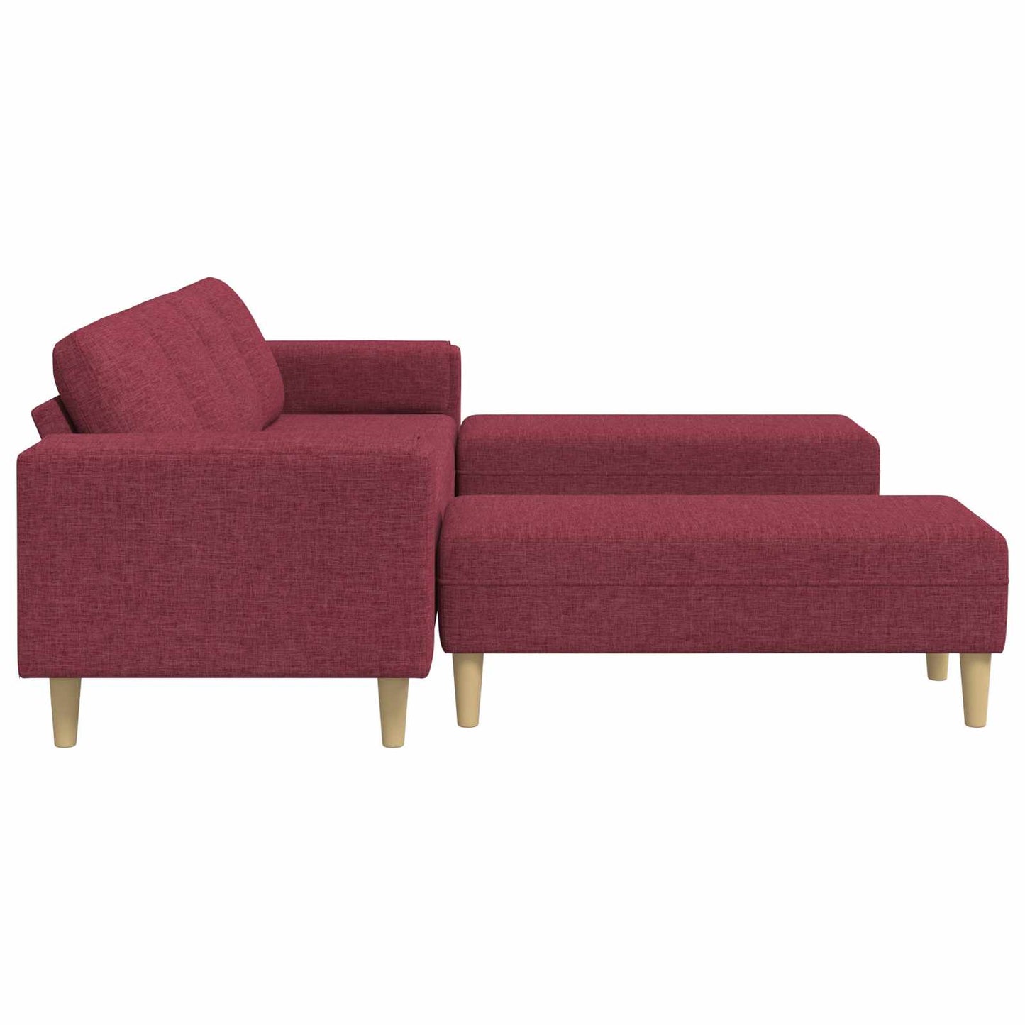 Wohnzimmer Couch 3 pcs Weinrot 250 x 188 x 76 cm Polyester