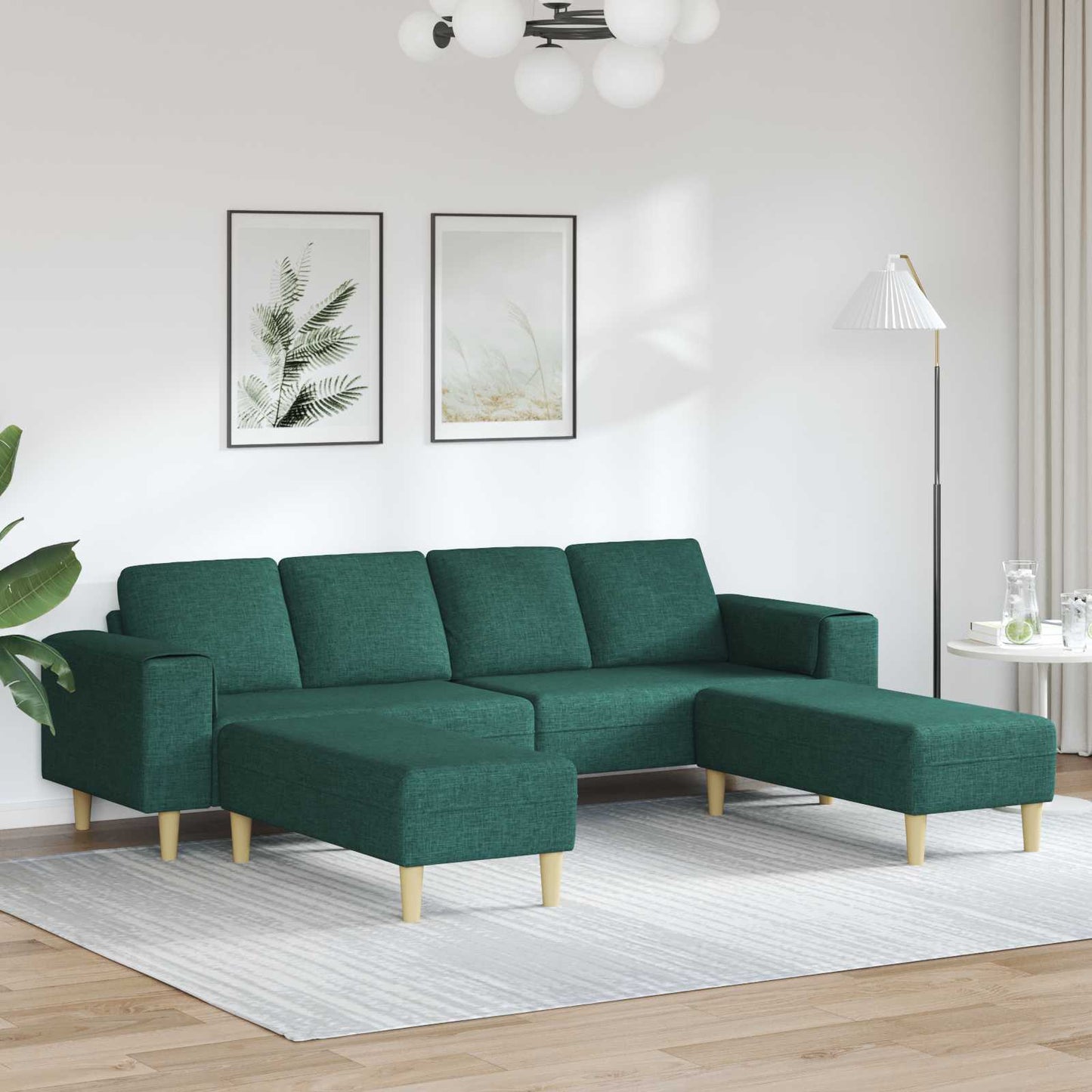 Wohnzimmer Couch 3 pcs Dunkelgrün Polyester