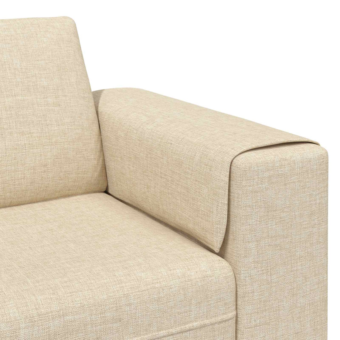 Wohnzimmer Couch 3 pcs Creme Polyester