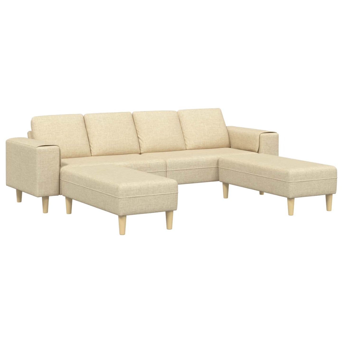 Wohnzimmer Couch 3 pcs Creme Polyester