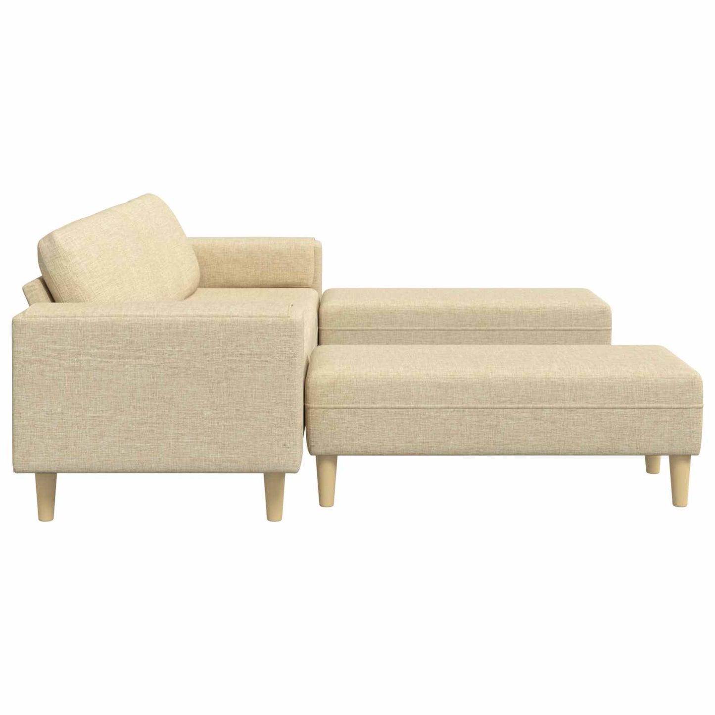 Wohnzimmer Couch 3 pcs Creme Polyester