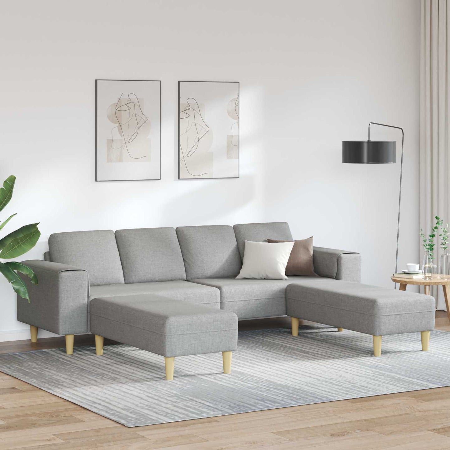 Wohnzimmer Couch 3 pcs Wolkengrau 250 x 188 x 76 cm Polyester