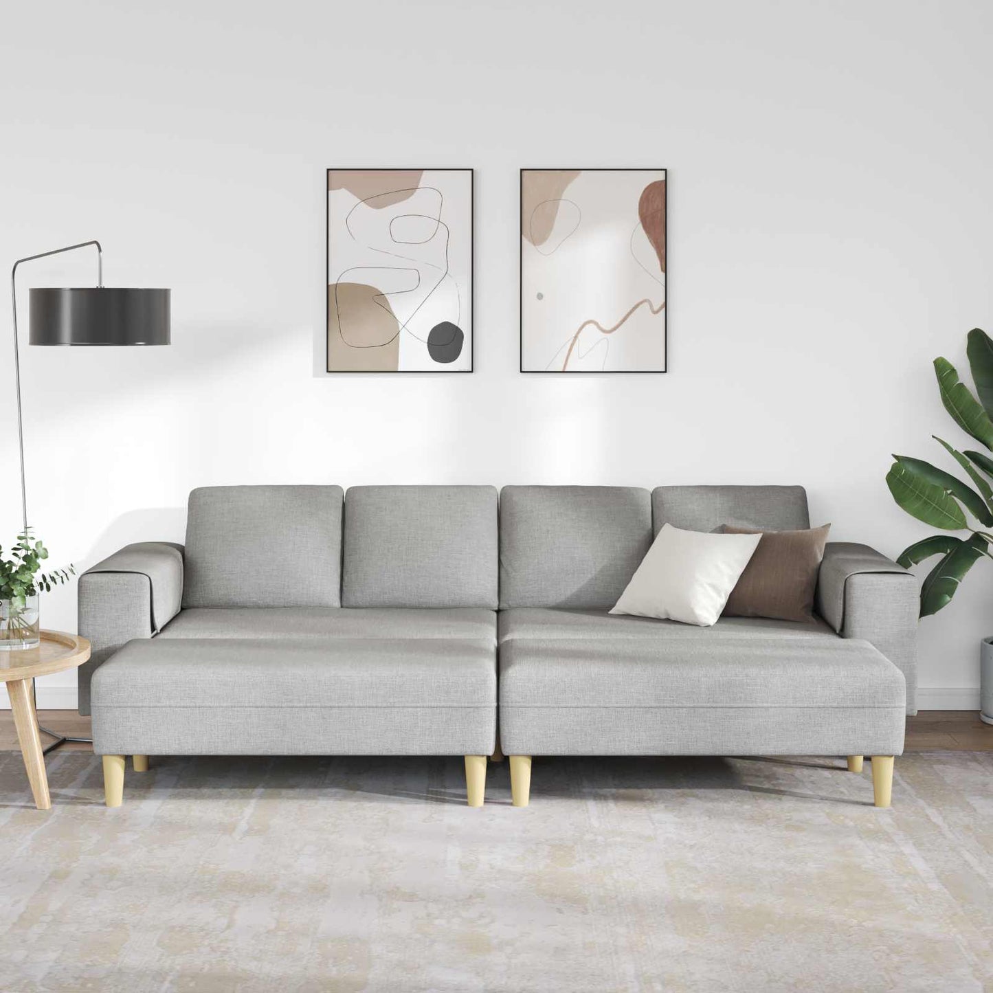 Wohnzimmer Couch 3 pcs Wolkengrau 250 x 188 x 76 cm Polyester