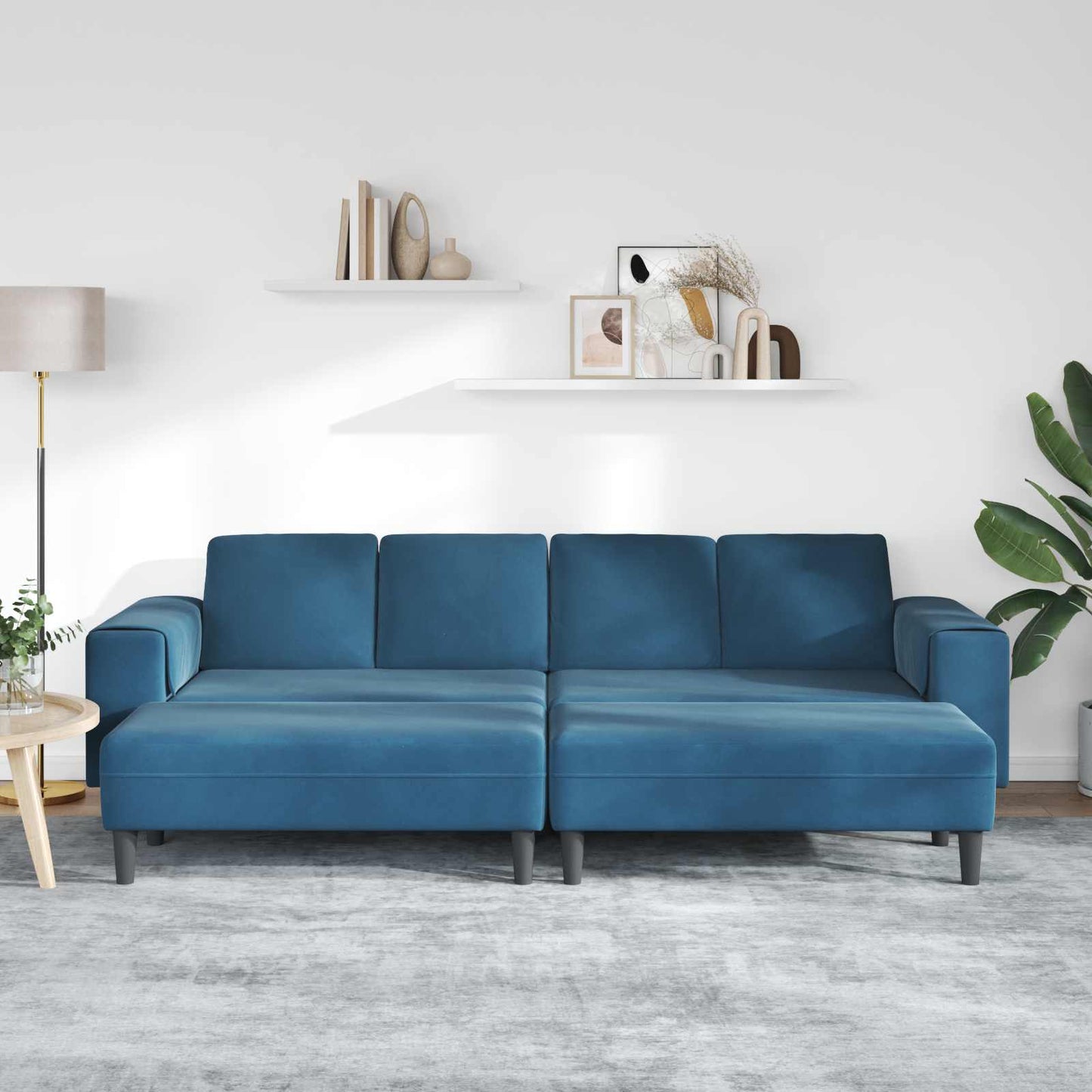 Wohnzimmer Couch 3 pcs Blau 250 x 188 x 76 cm
