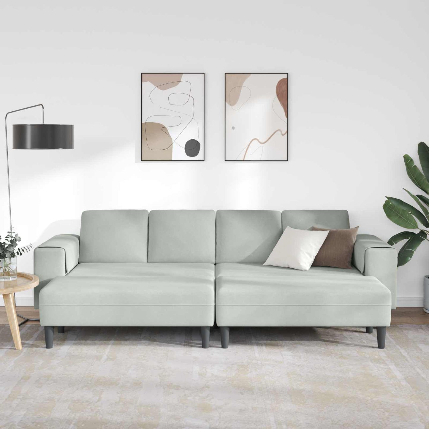 Wohnzimmer Couch 3 pcs Hellgrau 250 x 188 x 76 cm