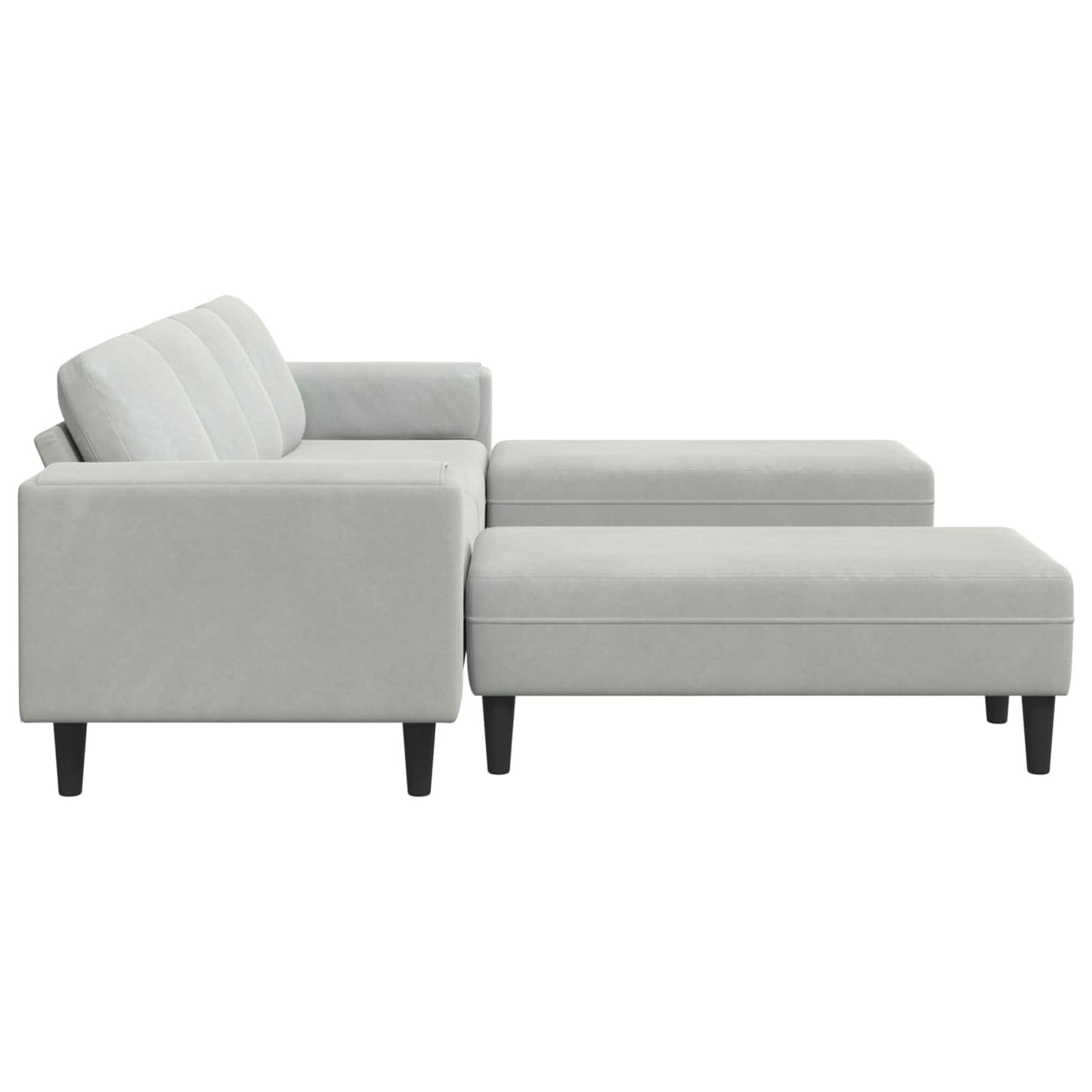 Wohnzimmer Couch 3 pcs Hellgrau 250 x 188 x 76 cm