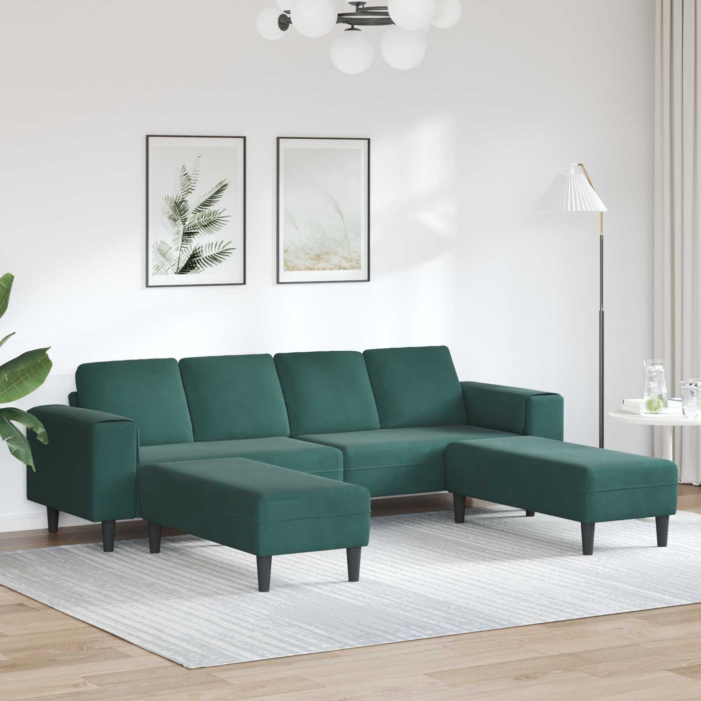 Wohnzimmer Couch 3 pcs Dunkelgrün 250 x 188 x 76 cm