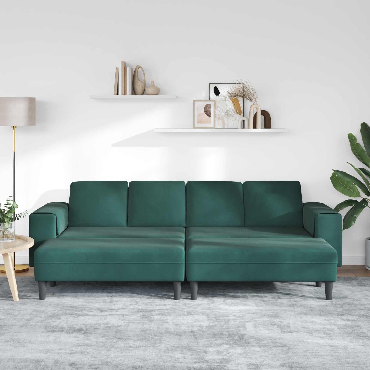 Wohnzimmer Couch 3 pcs Dunkelgrün 250 x 188 x 76 cm