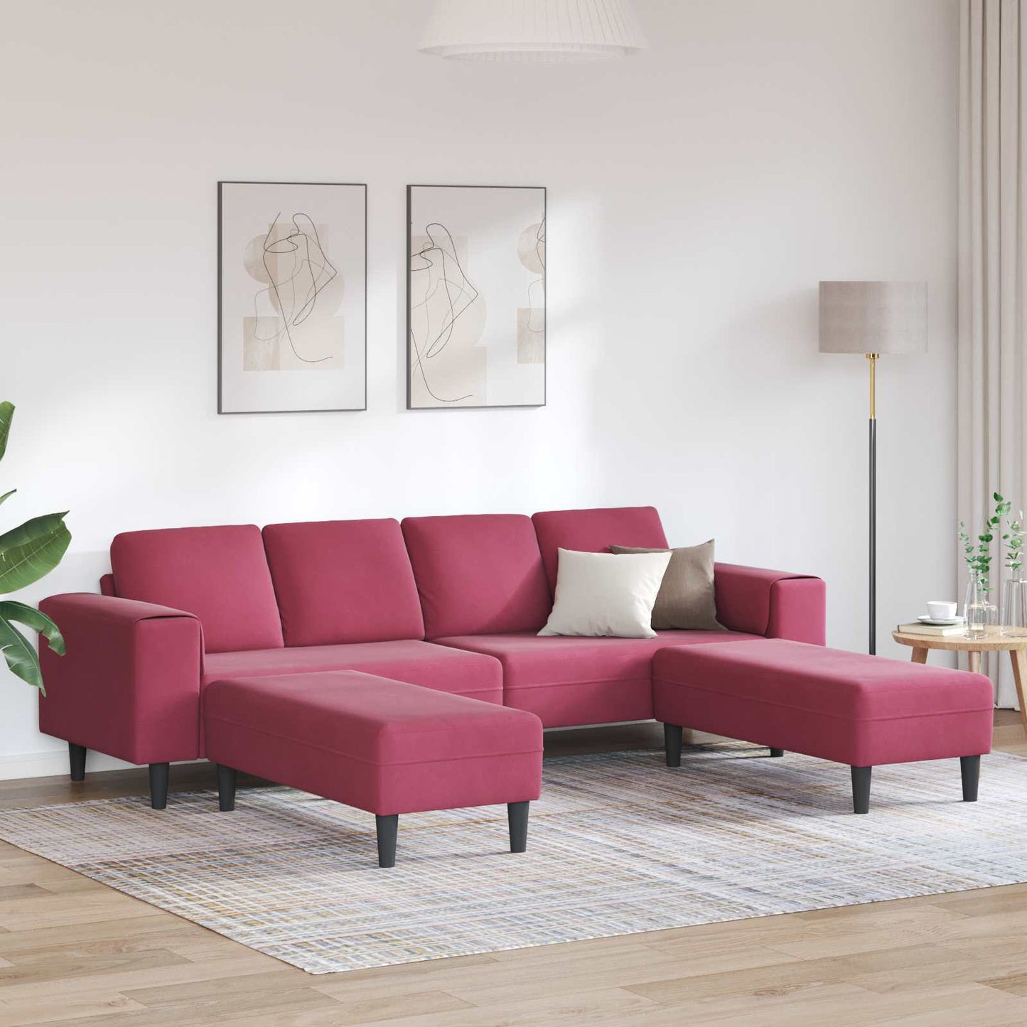 Wohnzimmer Couch 3 pcs Weinrot 250 x 188 x 76 cm