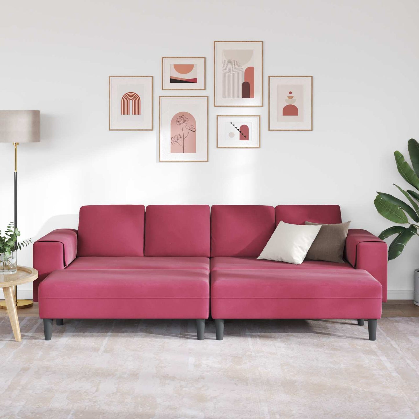 Wohnzimmer Couch 3 pcs Weinrot 250 x 188 x 76 cm