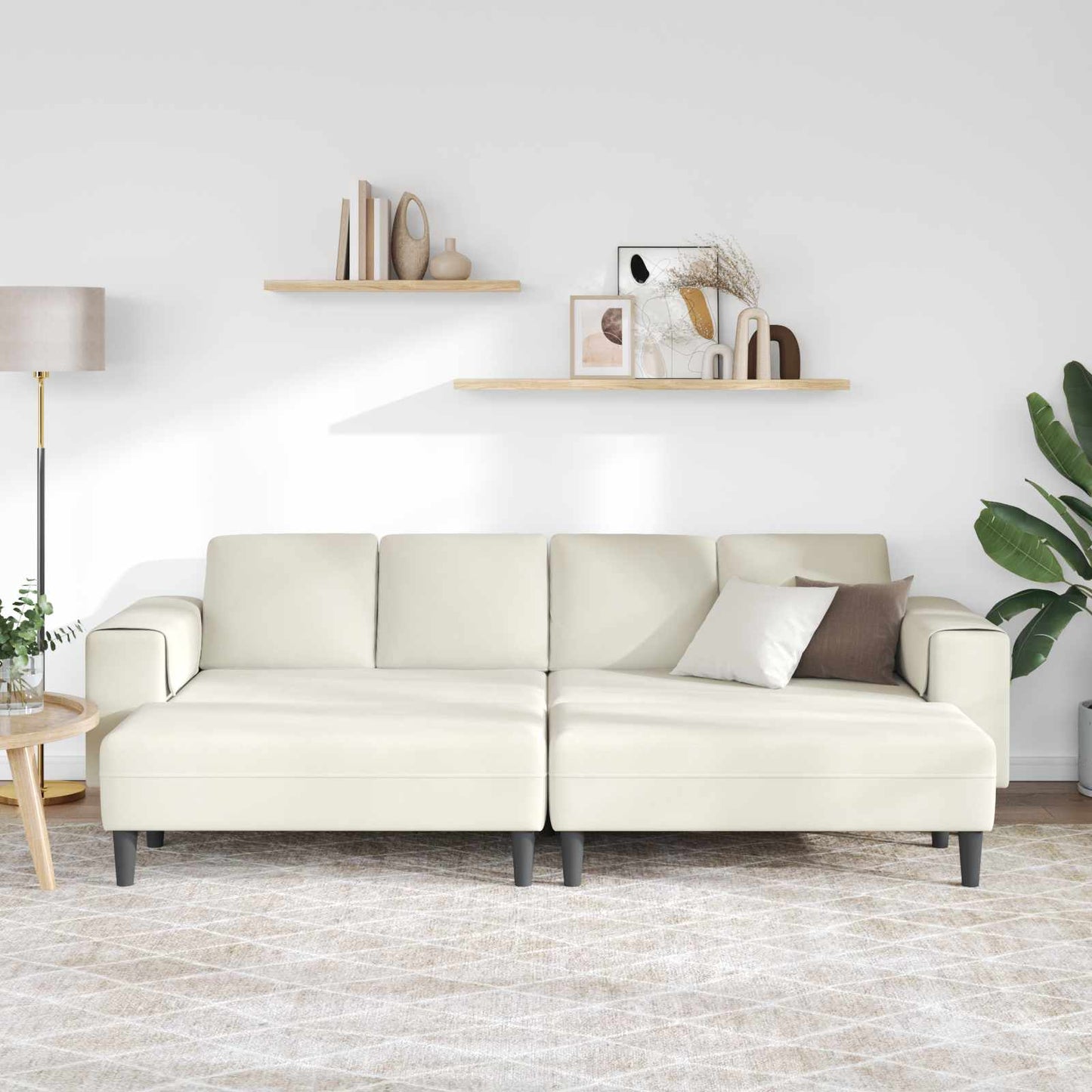 Wohnzimmer Couch 3 pcs Creme 250 x 188 x 76 cm