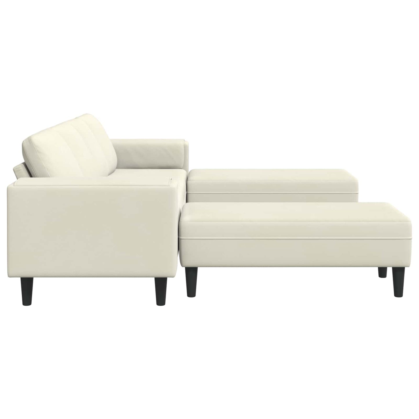 Wohnzimmer Couch 3 pcs Creme 250 x 188 x 76 cm