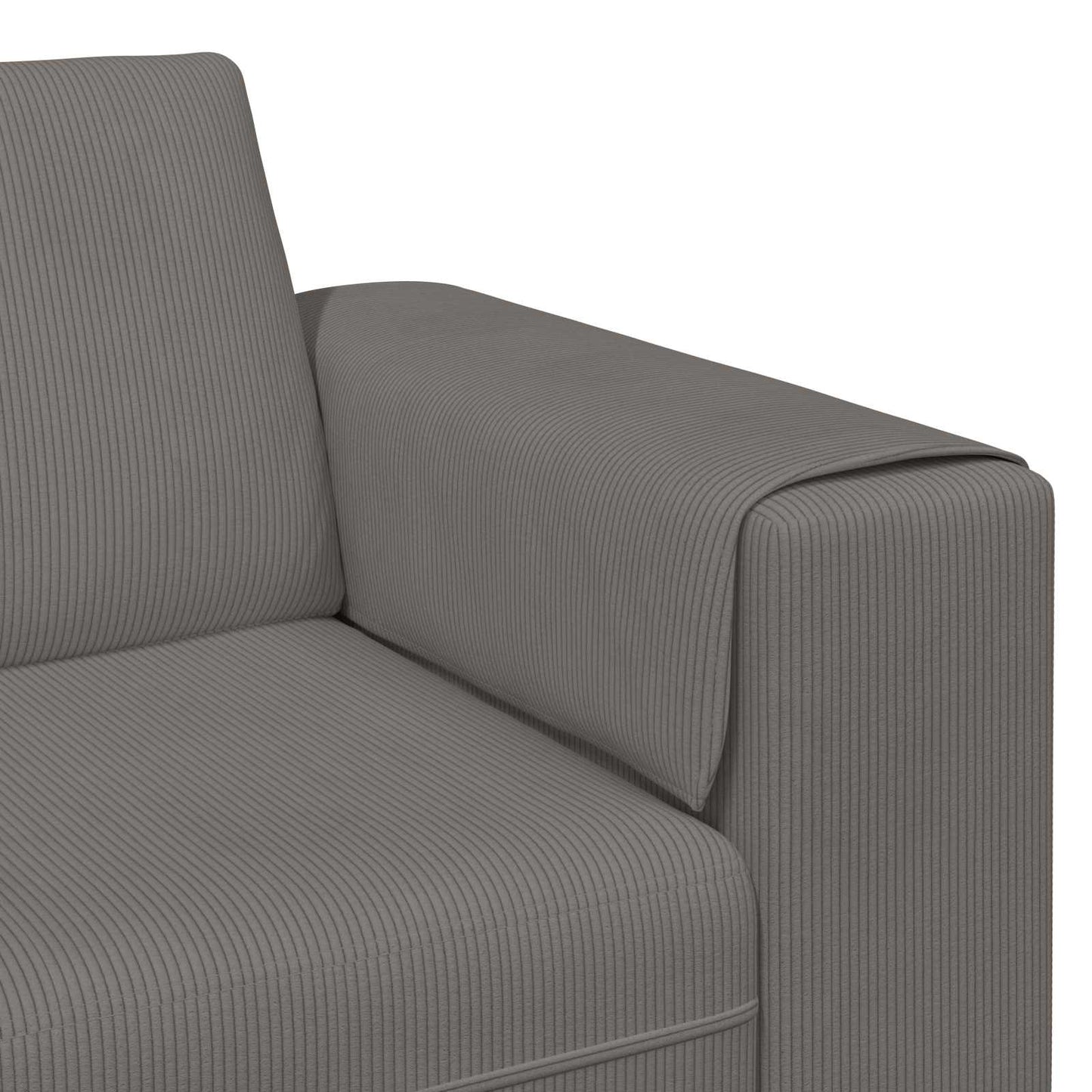 Sofa Hellgrau 250 x 188 x 76 cm Cordstoff