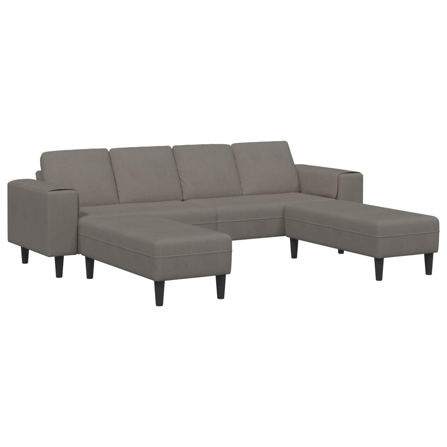 Sofa Hellgrau 250 x 188 x 76 cm Cordstoff