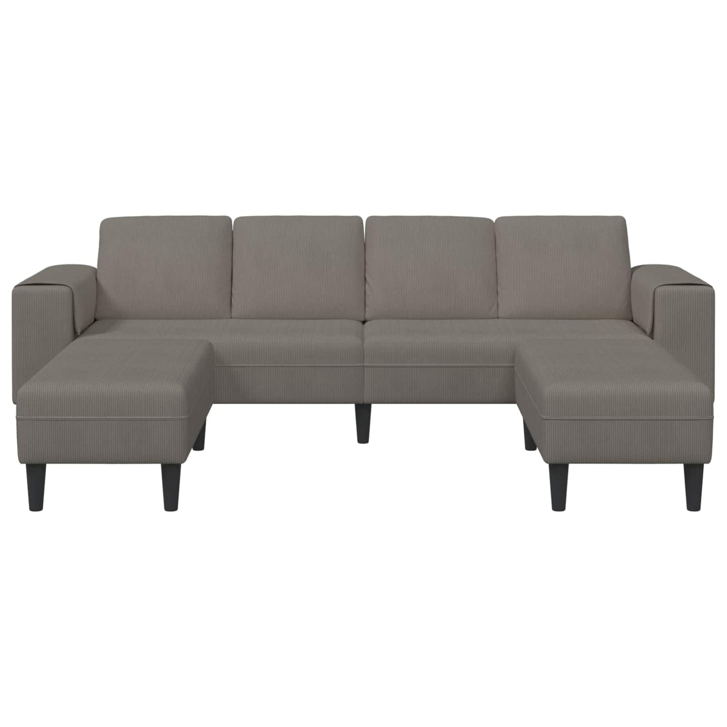 Sofa Hellgrau 250 x 188 x 76 cm Cordstoff