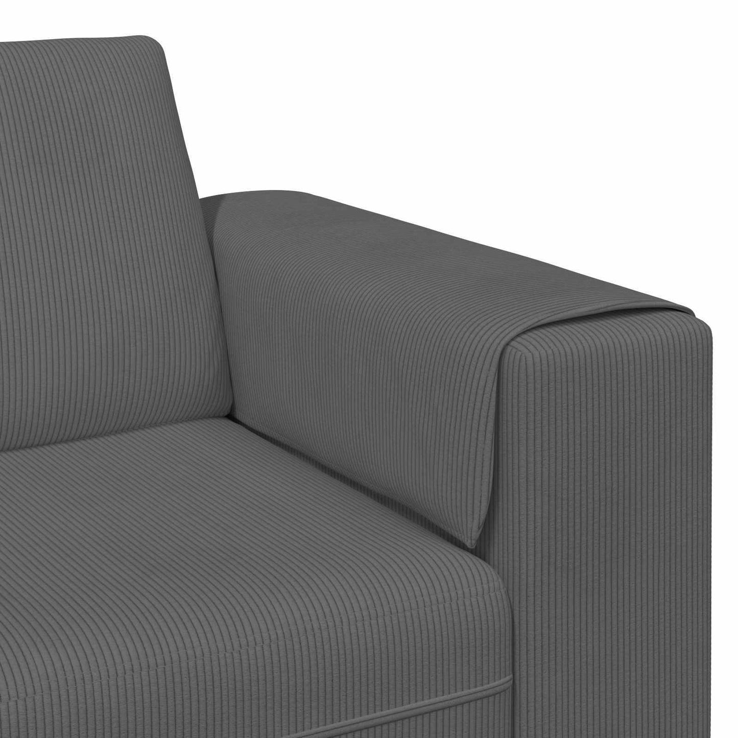Sofa Dunkelgrau 250 x 188 x 76 cm Cordstoff