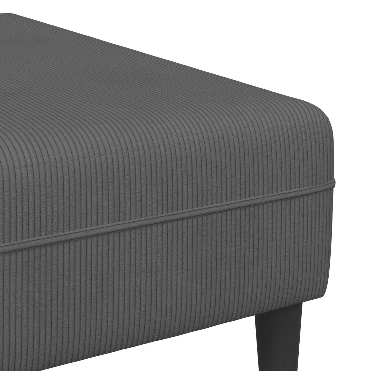 Sofa Dunkelgrau 250 x 188 x 76 cm Cordstoff