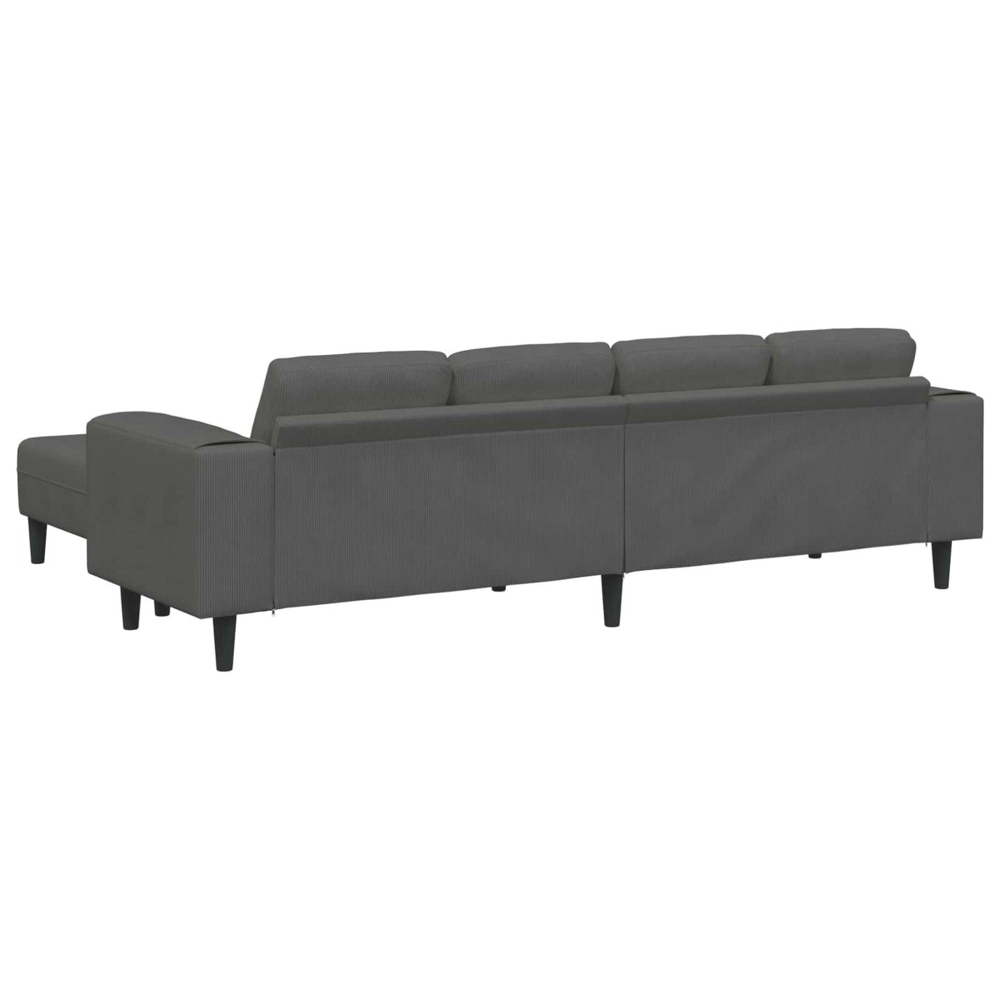 Sofa Dunkelgrau 250 x 188 x 76 cm Cordstoff
