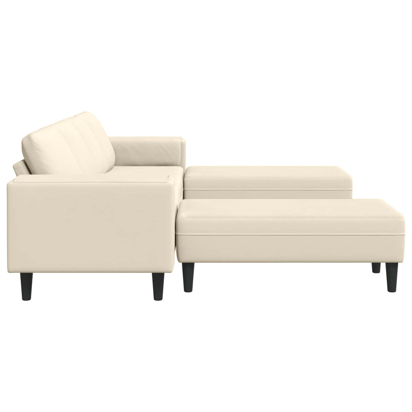 Sofa Creme 250 x 188 x 76 cm Cordstoff