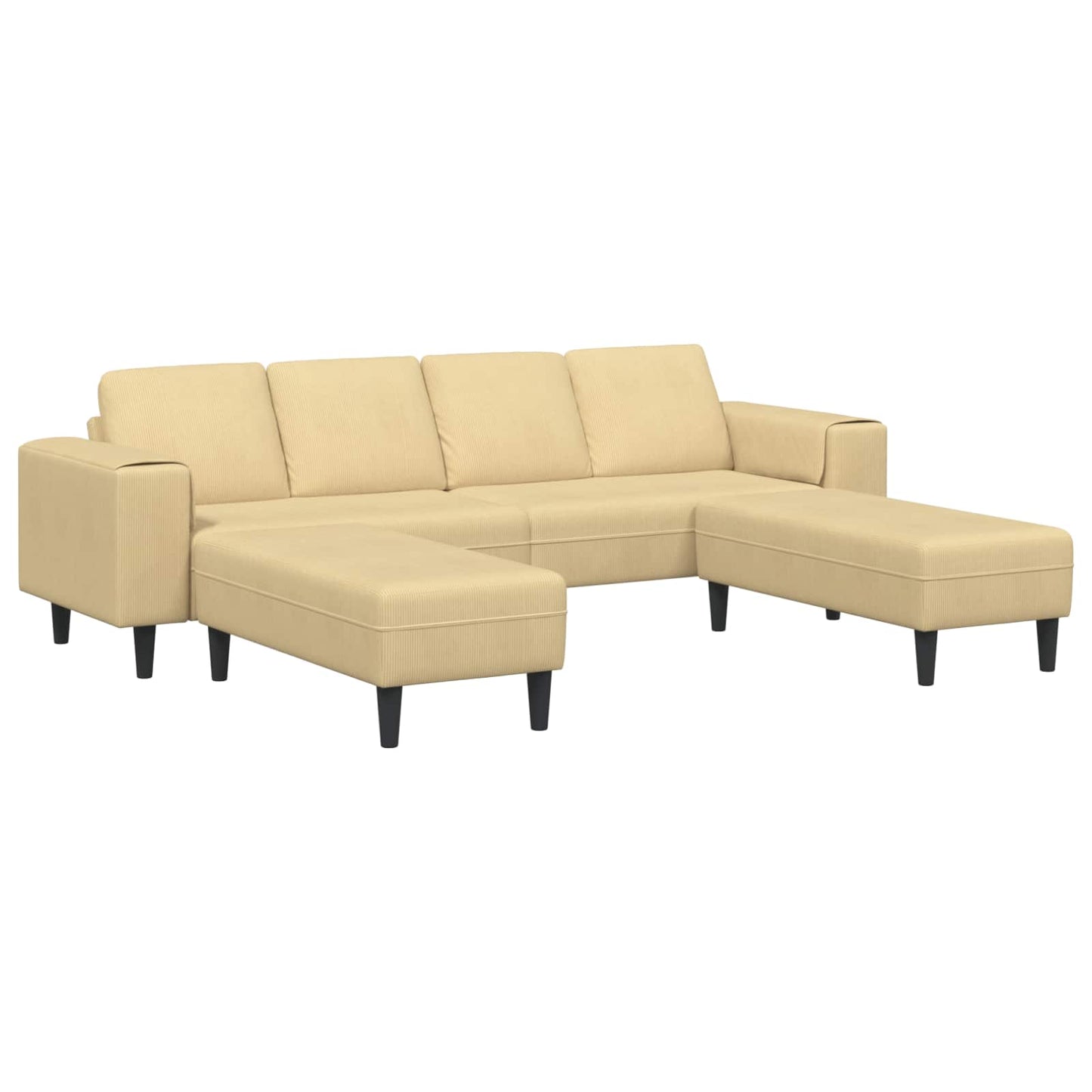 Sofa Grau-Grün 250 x 188 x 76 cm Cordstoff