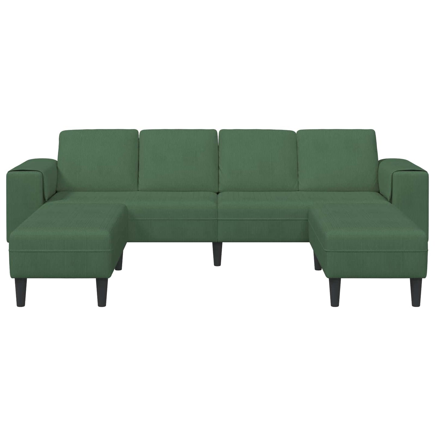 Sofa Dunkelgrün 250 x 188 x 76 cm Cordstoff