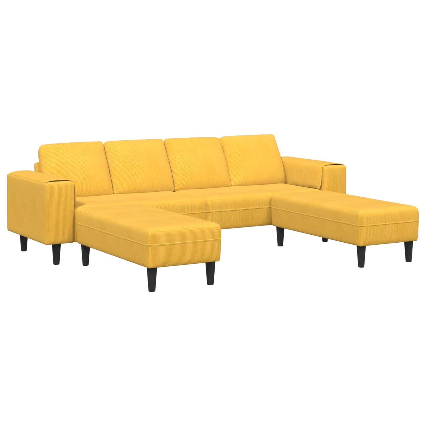 Sofa Helles Gelb 250 x 188 x 76 cm Cordstoff