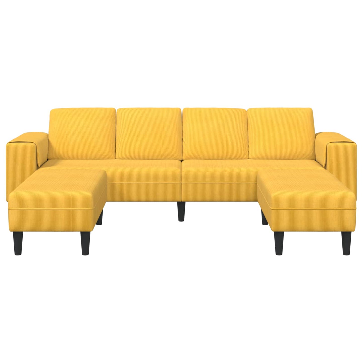 Sofa Helles Gelb 250 x 188 x 76 cm Cordstoff