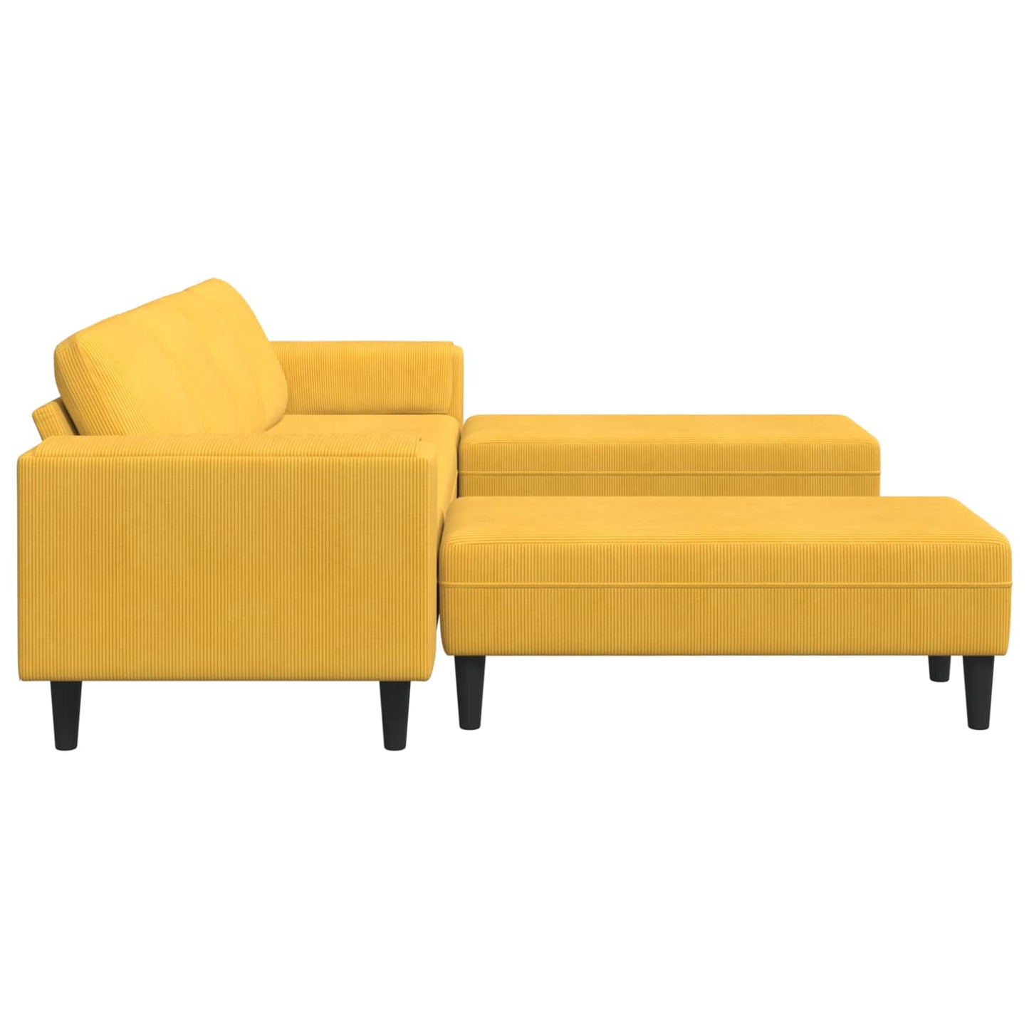 Sofa Helles Gelb 250 x 188 x 76 cm Cordstoff