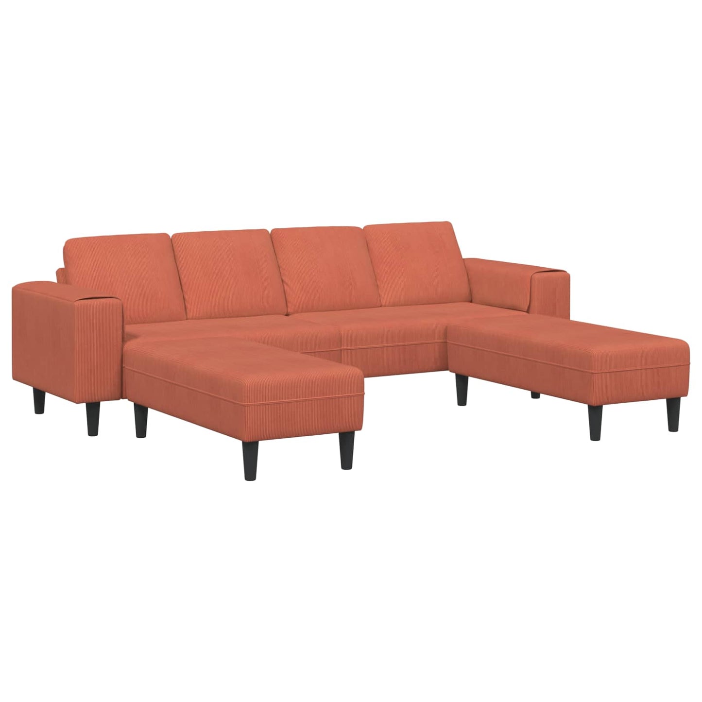 Sofa Rot-Orange 250 x 188 x 76 cm Cordstoff