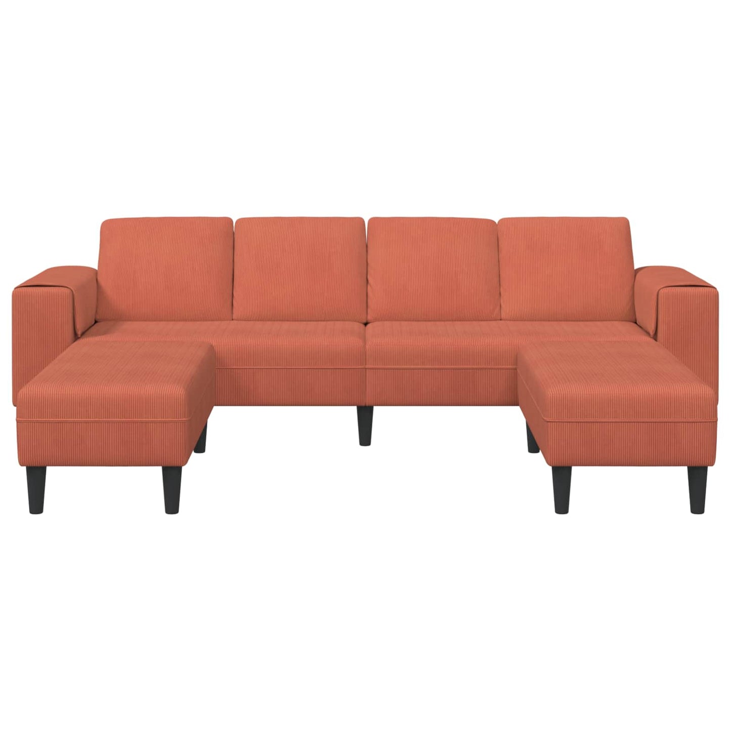 Sofa Rot-Orange 250 x 188 x 76 cm Cordstoff