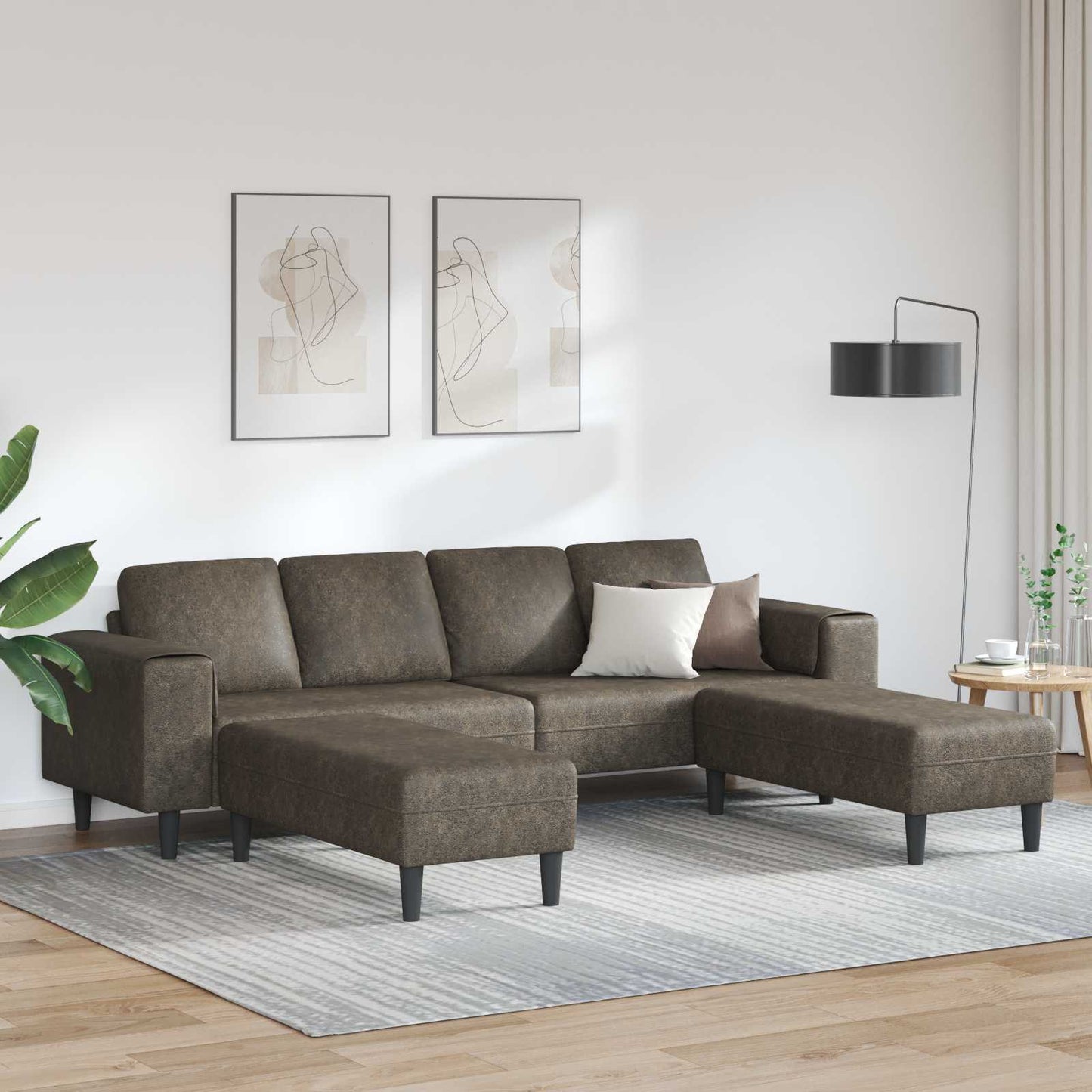 Wohnzimmer Couch 3 pcs Dunkelgrau