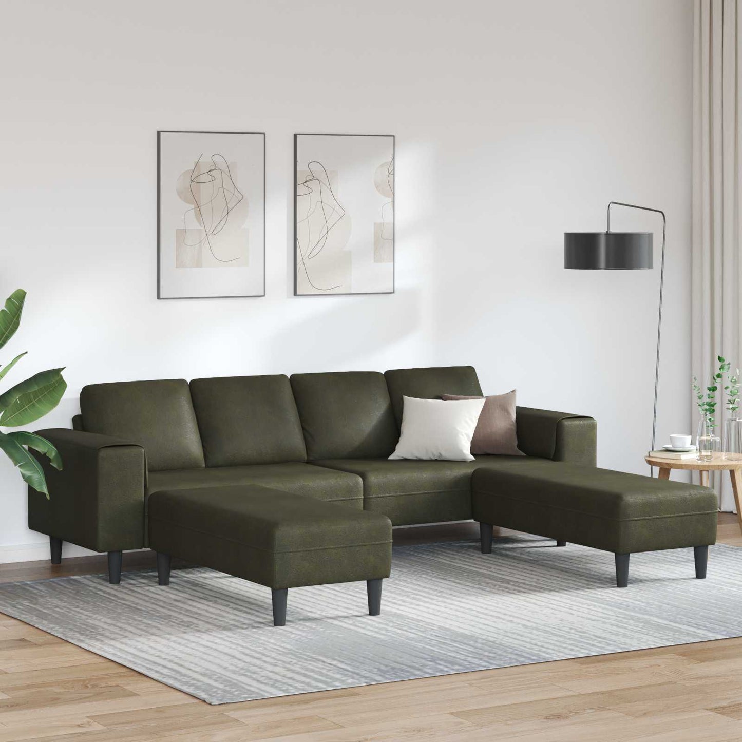 Wohnzimmer Couch 3 pcs Olivegrün