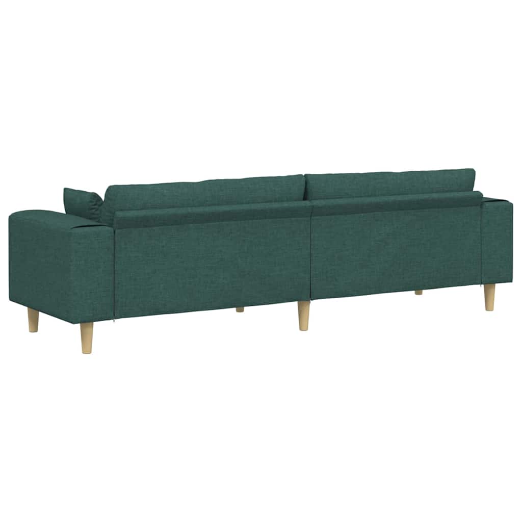 Sofa mit Kissen Dunkelgrün 250 x 77 x 76 cm Stoff