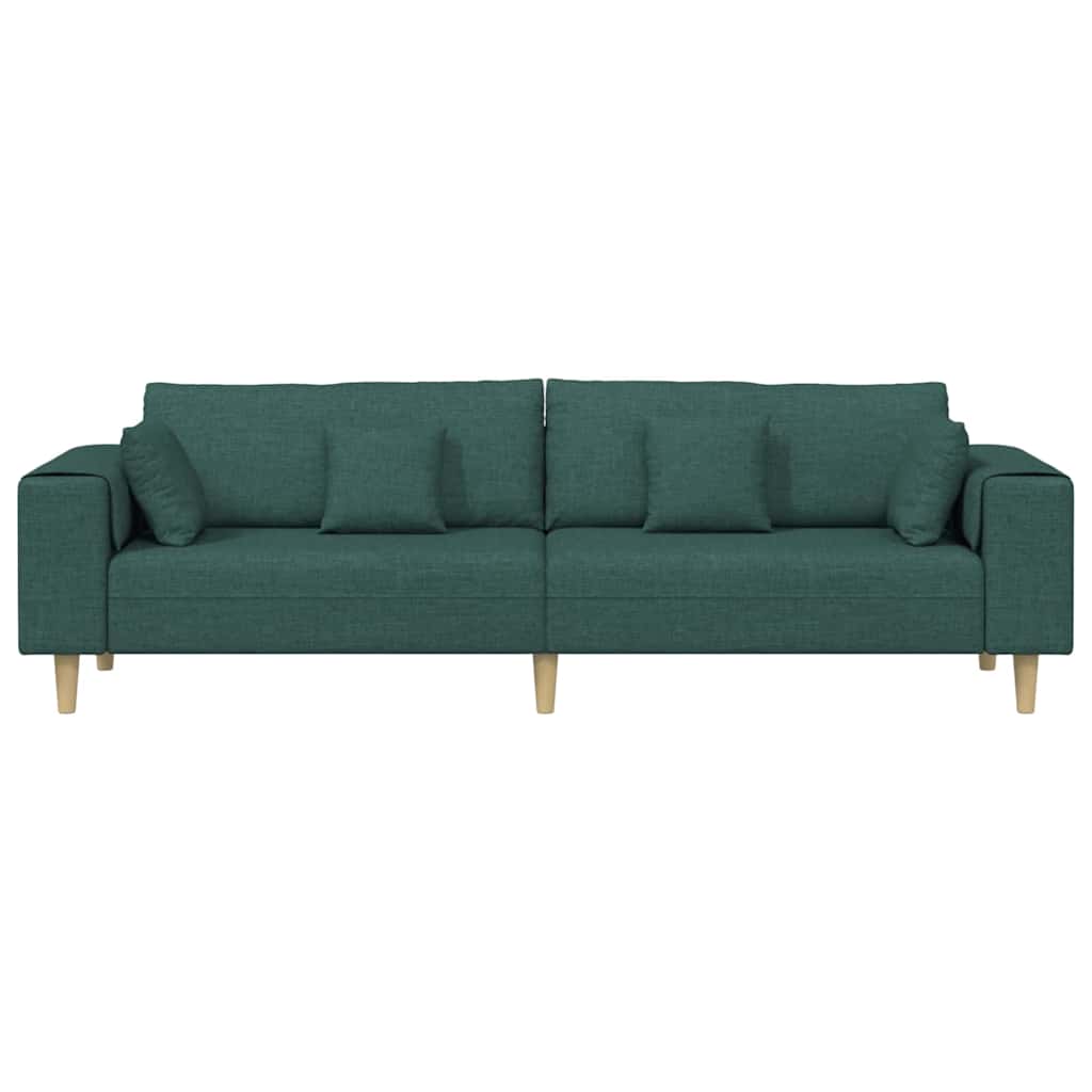 Sofa mit Kissen Dunkelgrün 250 x 77 x 76 cm Stoff