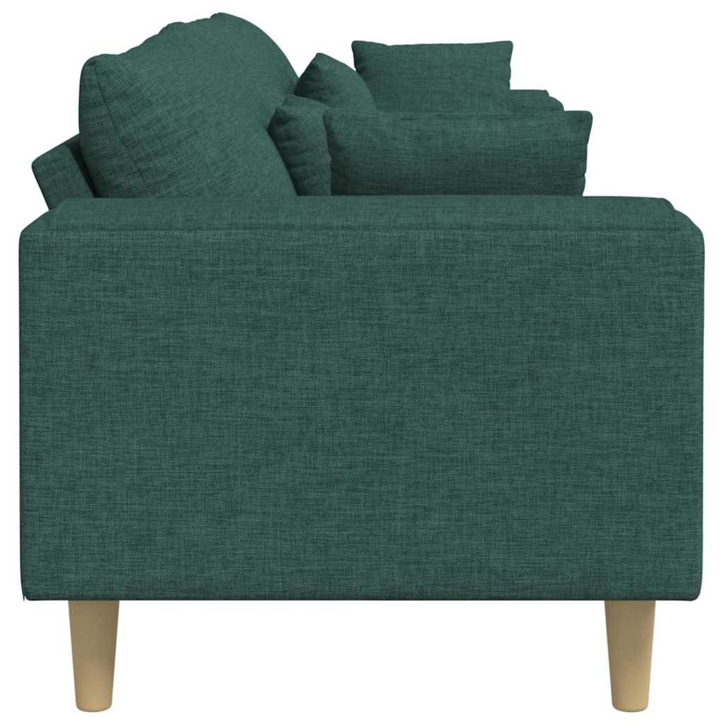 Sofa mit Kissen Dunkelgrün 250 x 77 x 76 cm Stoff