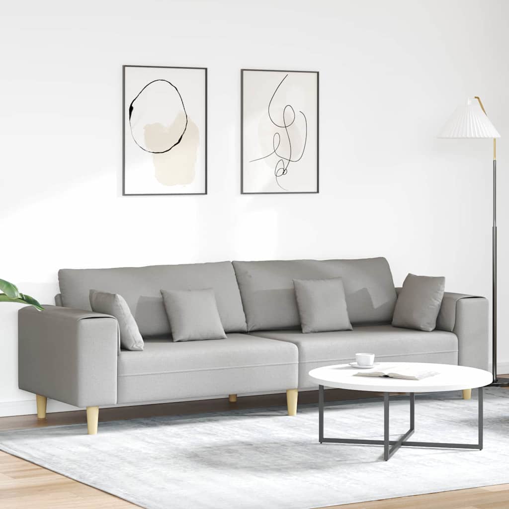 Sofa Wolkengrau 250 x 77 x 76 cm Stoff
